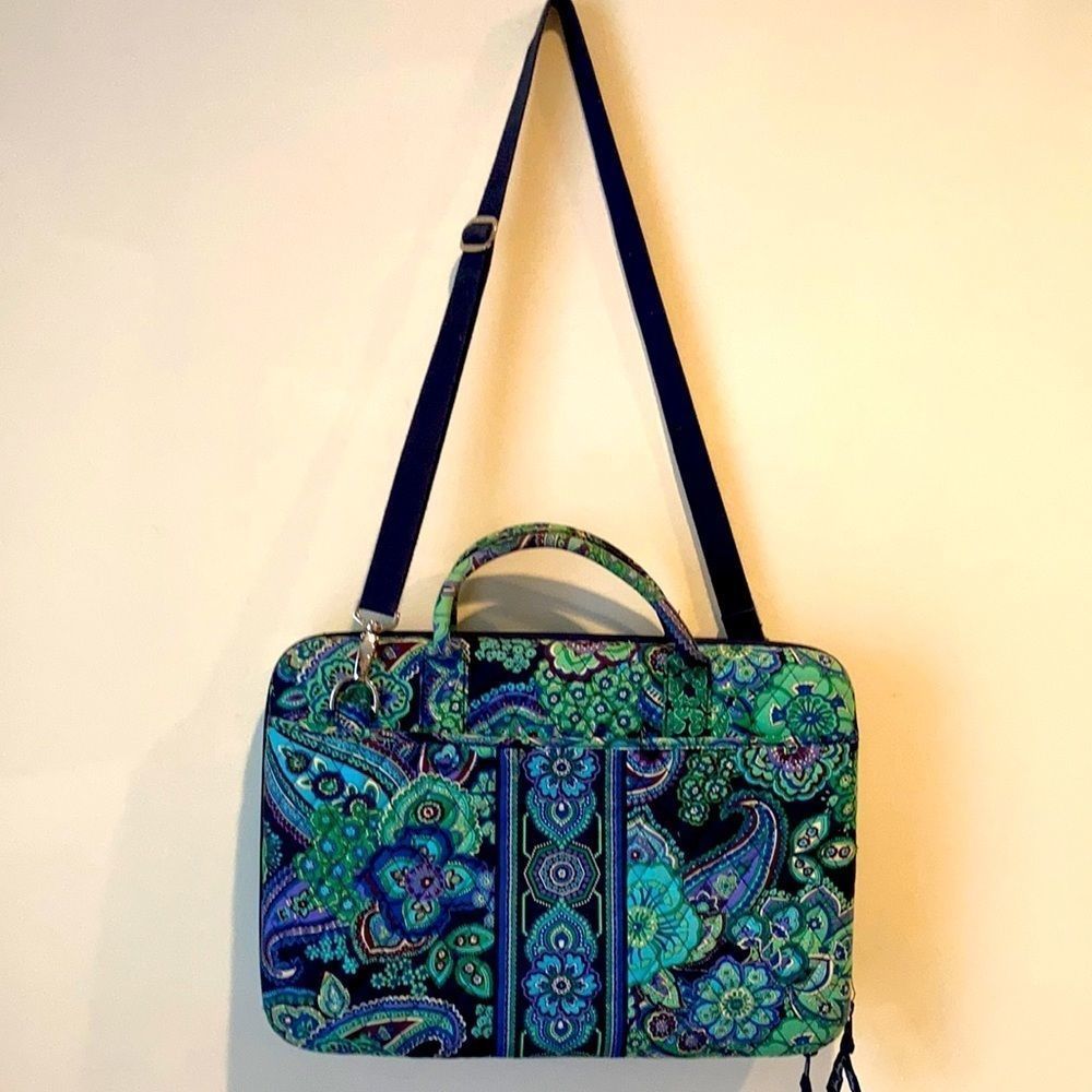 Vera Bradley Green Blue Paisley Tablet Case with Shoulder Strap